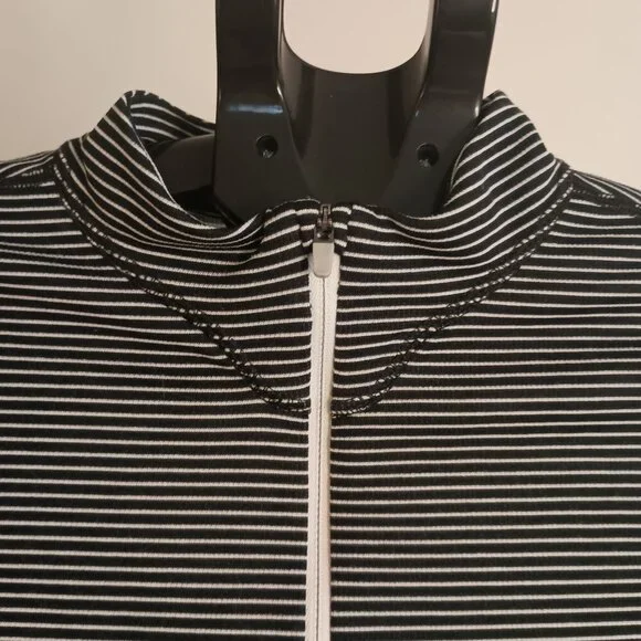 Patagonia Women’s Capilene 2 Top 1/2 Zip Black White Stripe Pullover Size XL - Picture 5 of 15